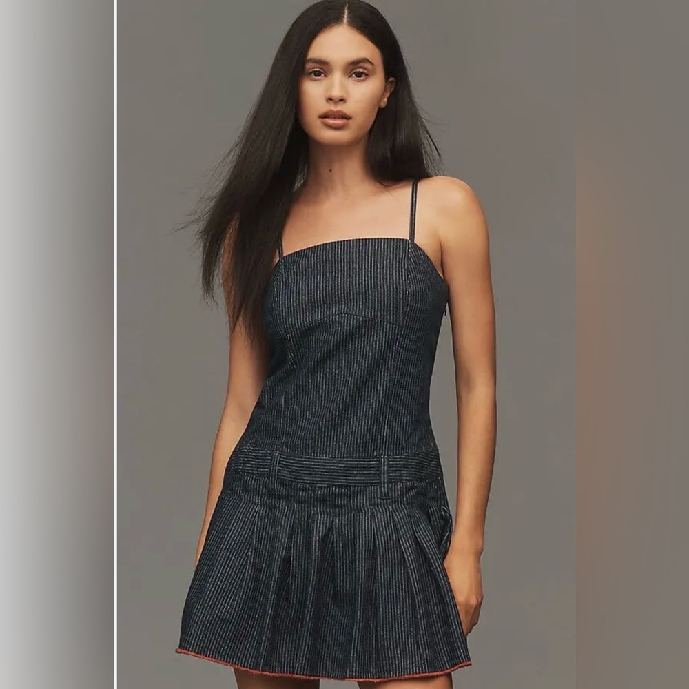 Pilcro Sleeveless Pleated Denim Romper (playsuit) from Anthropologie